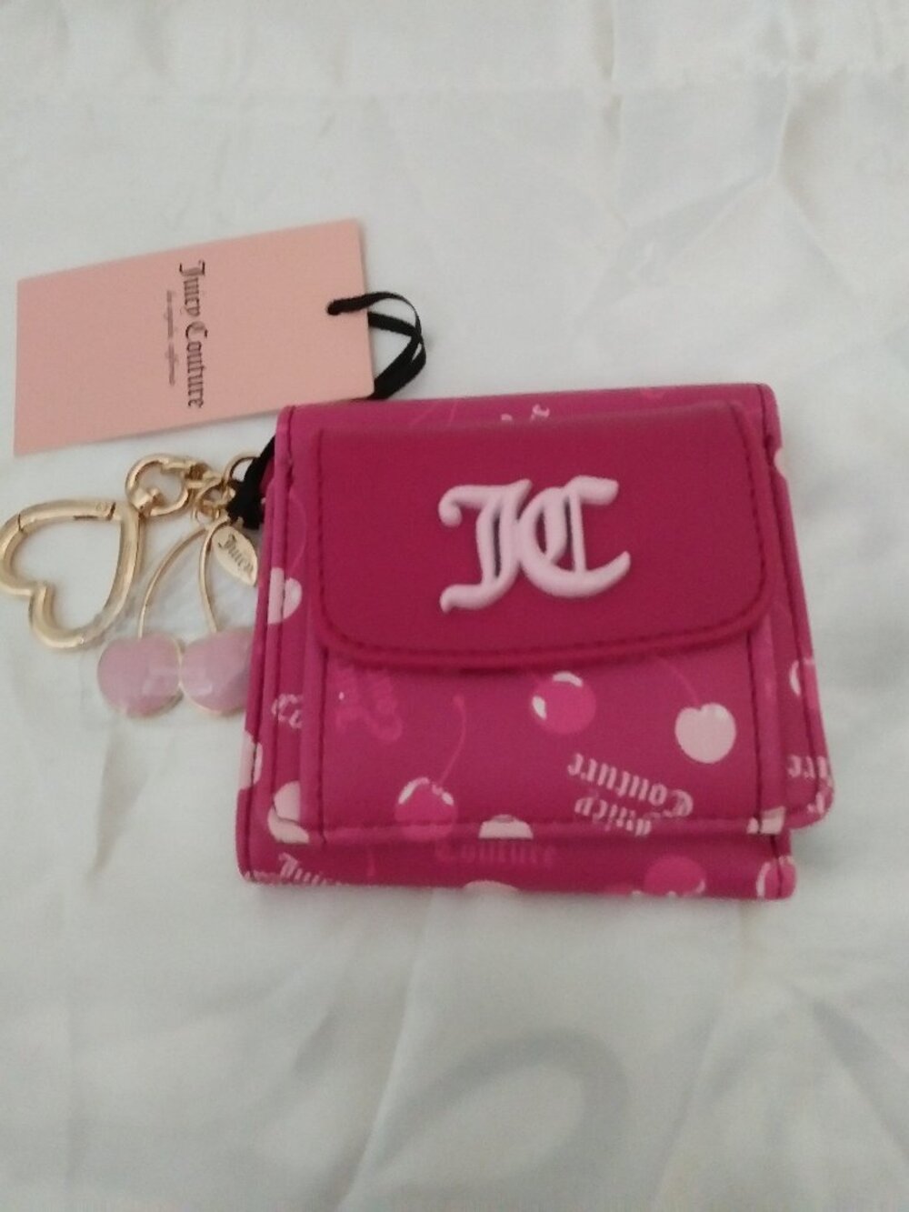 Juicy Couture Mini Envelope Tri-fold Wallet Women Small Pink